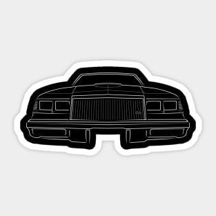 front/profile - 1987 Buick Grand National GNX - stencil, white Sticker